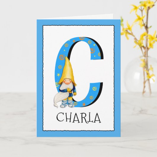 格言は手紙Cの名前および年齢の誕生日の挨拶をからかいます カード (黄色い花)