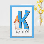 格言は手紙Kの名前および年齢の誕生日の挨拶をからかいます カード (黄色い花)