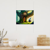 格言は木の家からスイングをスイングする。 ポスター (キッチン)