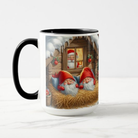 格言は眠っているクリスマスコーヒーマグカップを見る マグカップ (左)