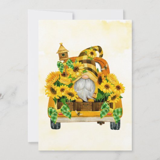 格言ひまわりミツバチ赤ちゃんシャワーサンキューカード サンキューカード (裏面)