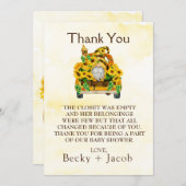 格言ひまわりミツバチ赤ちゃんシャワーサンキューカード サンキューカード (正面/裏面)