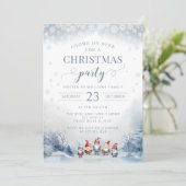 格言をテーマにした冬のクリスマスパーティの招待状 招待状 (スタンド正面)