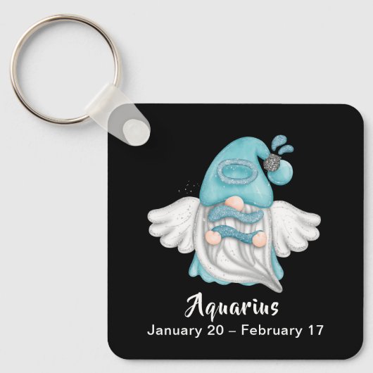 格言アクエリアスアストロロジーサインエンジェルキーチェーン キーホルダー (正面)