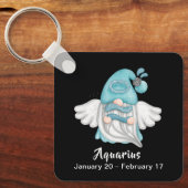 格言アクエリアスアストロロジーサインエンジェルキーチェーン キーホルダー (正面)