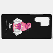 格言アリーズアストロロジーサインエンジェルS21ウルトラ SAMSUNG GALAXYケース (裏面横)