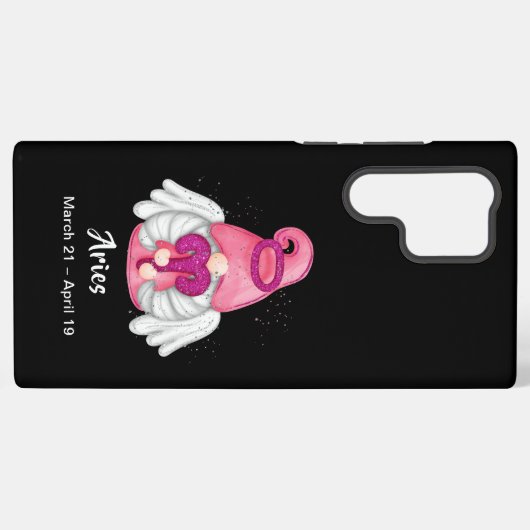 格言アリーズアストロロジーサインエンジェルS21ウルトラ SAMSUNG GALAXYケース (裏面横)