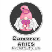 格言アリー星占いサインエンジェル8"ビニールステッカー シール (正面)