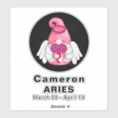 格言アリー星占いサインエンジェル8"ビニールステッカー シール (シート)