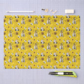 格言イエローサンフラワーズビーズハニー 薄葉紙 (クラフト)