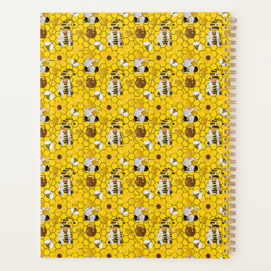 格言イエローヒマワリービーズハニーパーソナライズされた プランナー手帳 (裏面)