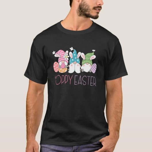 格言イースターエッグ狩りバニー格言グノミーズホップ Tシャツ (正面)