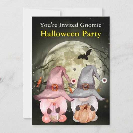 格言ウィッチズフルムーンハローウィンパーティ 招待状 (正面)
