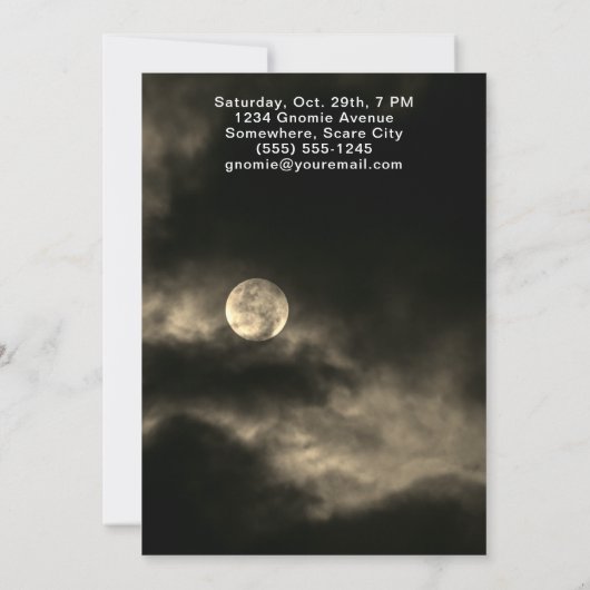 格言ウィッチズフルムーンハローウィンパーティ 招待状 (裏面)