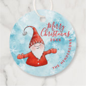 格言カスタムブルーと赤かわいいクリスマス フェイバータグ (裏面)