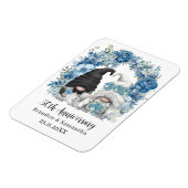 格言カスタムブルーフラワーズ50周年結婚を迎える マグネット (左側)