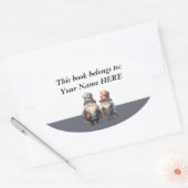 格言カスタム森林労働者Ex Libris蔵書票 楕円形シール (封筒)