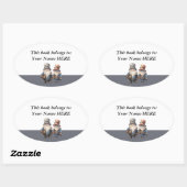 格言カスタム森林労働者Ex Libris蔵書票 楕円形シール (シート)