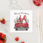 格言カップルヴィンテージレッドトラックメリークリスマス スタンダードカクテルナプキン (インサイチュ)