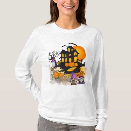格言カップル幽霊のよく出る、ハウス、幽霊、ジャックオランタン Tシャツ (正面)