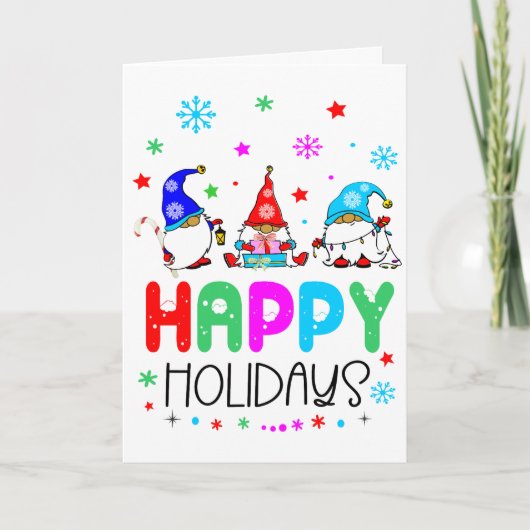 格言カラフルかわいいハッピーホリデーズクリスマス カード (正面)