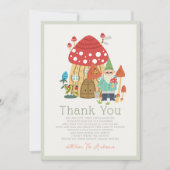 格言ガーデンマッシュルームグリーンボーイ赤ちゃんシャワー サンキューカード (正面)