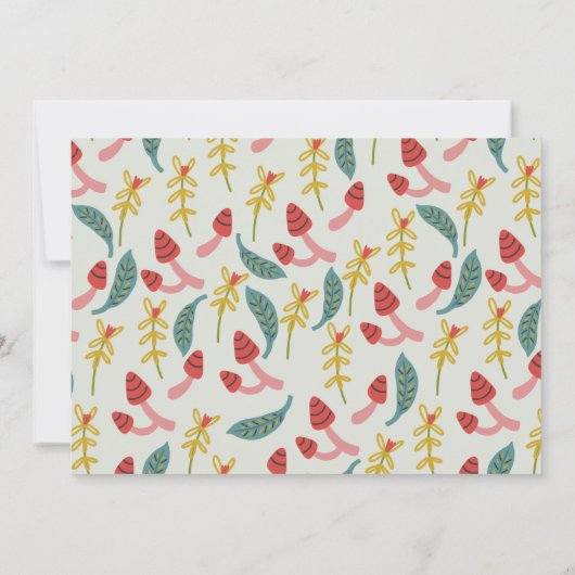 格言ガーデンマッシュルームグリーン子供の誕生日写真 招待状 (裏面)