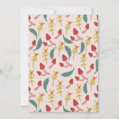 格言ガーデンマッシュルームピンク1歳の誕生日 招待状 (裏面)