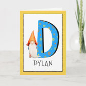 格言キッズレターDの名前と年齢の誕生日挨拶 カード (正面)