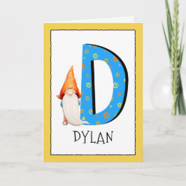 格言キッズレターDの名前と年齢の誕生日挨拶 カード