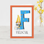 格言キッズレターF名と年齢の誕生日挨拶 カード (黄色い花)