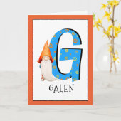 格言キッズレターGの名前と年齢の誕生日挨拶 カード (黄色い花)