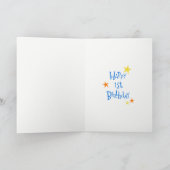 格言キッズレターT名と年齢の誕生日挨拶 カード (内部)