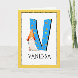 格言キッズレターVの名前と年齢の誕生日挨拶 カード