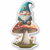 格言キノコのステッカーの上に座る シール (正面)