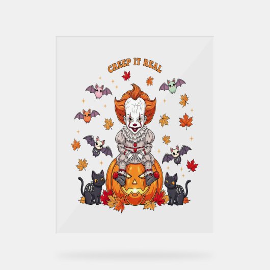 格言キュートカボンプキンハロウィーン アクリルサイン (正面)