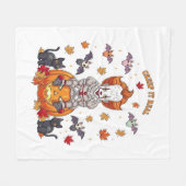 格言キュートカボンプキンハロウィーン フリースブランケット (正面(横))