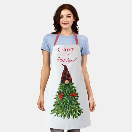格言クリスマスの木のスクリプトかわいい エプロン (着用した状態)