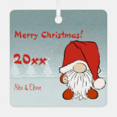 格言クリスマススノーフォトメタルスクエアオーナメント メタルオーナメント (正面)