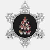 格言クリスマスツリーおもしろいクリスマス休日 スノーフレークピューターオーナメント (正面)