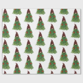 格言クリスマスツリーバッファローチェックかわいい休日 ラッピングペーパー (フラット)