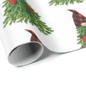 格言クリスマスツリーバッファローチェックかわいい休日 ラッピングペーパー (ロールコーナー)