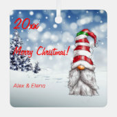 格言クリスマスツリー雪メタルスクエアオーナメント メタルオーナメント (正面)