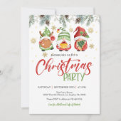 格言クリスマスパーティの招待状縁ど-  招待状 (正面)