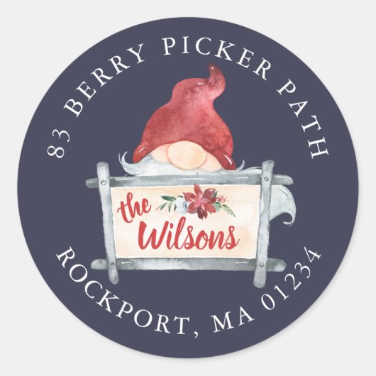 格言クリスマスラウンド差出人住所ラベル ラウンドシール (正面)