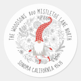 格言クリスマスリーフ差出人住所 ラウンドシール