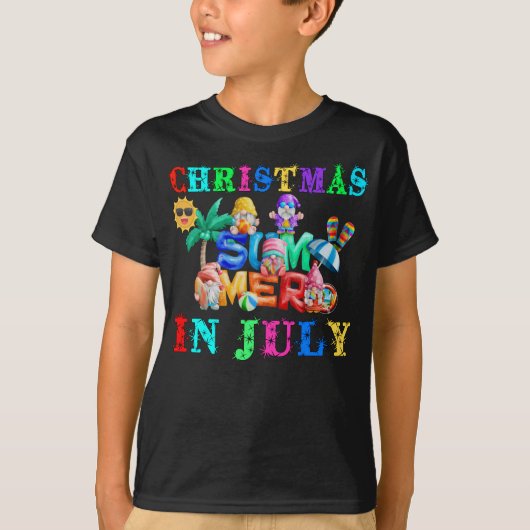 格言クリスマス(7月の夏) Tシャツ (正面)
