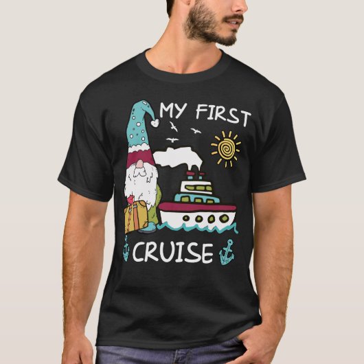 格言クルーズおもしろい初めてのクルージング Tシャツ (正面)