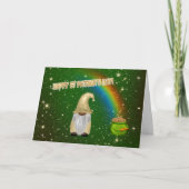 格言グリーンポット金ゴールドレインボーSt patricks day シーズンカード (正面)