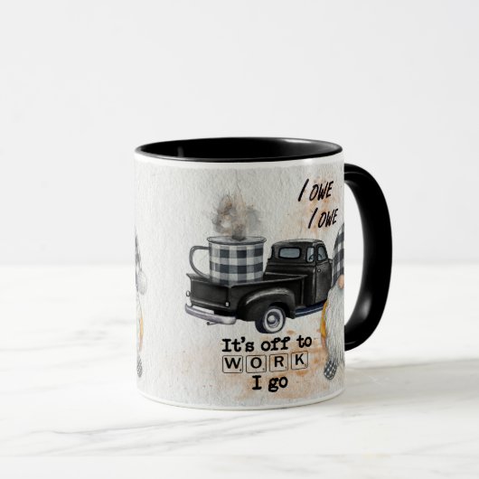 格言コーヒーマグトラック引用文ブラックホワイトプレイド マグカップ (正面右)